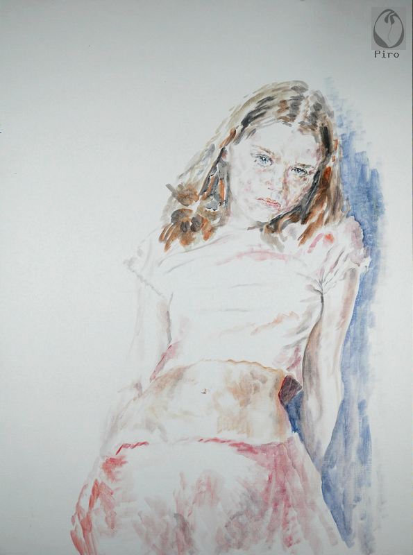 oil on paper - olio su carta di Piro